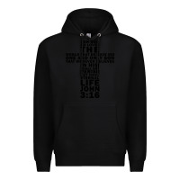 Black John 3:16 Bible Verse Cool Christian Church Shirts Christianity Premium Hoodie - artisFamous