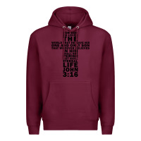 Burgundy John 3:16 Bible Verse Cool Christian Church Shirts Christianity Premium Hoodie - artisFamous