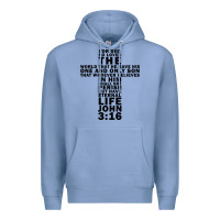 Colony Blue John 3:16 Bible Verse Cool Christian Church Shirts Christianity Premium Hoodie - artisFamous