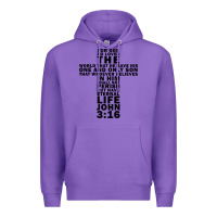 Purple John 3:16 Bible Verse Cool Christian Church Shirts Christianity Premium Hoodie - artisFamous