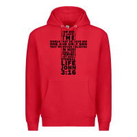 Red John 3:16 Bible Verse Cool Christian Church Shirts Christianity Premium Hoodie - artisFamous