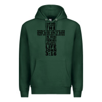 Sports Green John 3:16 Bible Verse Cool Christian Church Shirts Christianity Premium Hoodie - artisFamous