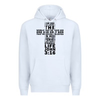 White John 3:16 Bible Verse Cool Christian Church Shirts Christianity Premium Hoodie - artisFamous