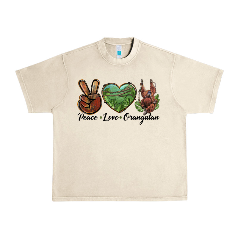 Peace Love Orangutan Urban Heavy Tee by LillyAllenDesigns | Teevron
