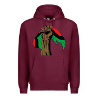 Burgundy black power african license Premium Hoodie - artisFamous