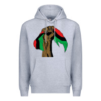 Heather Grey black power african license Premium Hoodie - artisFamous