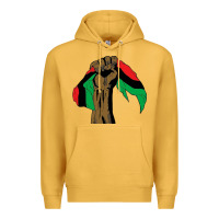 Mustard black power african license Premium Hoodie - artisFamous