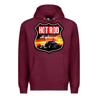 Burgundy HOT ROD GARAGE CAR Premium Hoodie - artisFamous