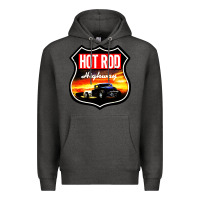 Charcoal Heather HOT ROD GARAGE CAR Premium Hoodie - artisFamous