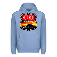 Colony Blue HOT ROD GARAGE CAR Premium Hoodie - artisFamous