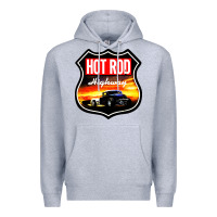 Heather Grey HOT ROD GARAGE CAR Premium Hoodie - artisFamous