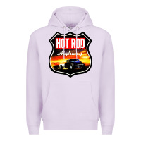 Lilac HOT ROD GARAGE CAR Premium Hoodie - artisFamous