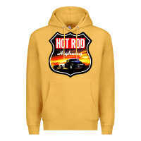 Mustard HOT ROD GARAGE CAR Premium Hoodie - artisFamous