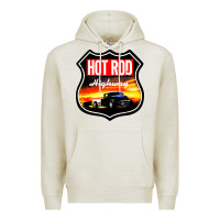 Oatmeal Heather HOT ROD GARAGE CAR Premium Hoodie - artisFamous