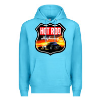 Ocean Blue HOT ROD GARAGE CAR Premium Hoodie - artisFamous
