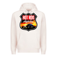 Pale Pink HOT ROD GARAGE CAR Premium Hoodie - artisFamous