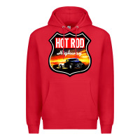 Red HOT ROD GARAGE CAR Premium Hoodie - artisFamous
