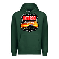 Sports Green HOT ROD GARAGE CAR Premium Hoodie - artisFamous