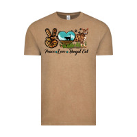 Vintage Coffee Peace Love Bengal Cat Vintage Tee - LillyAllenDesigns