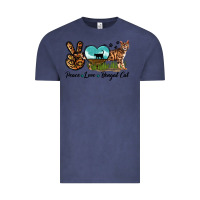 Vintage Denim Peace Love Bengal Cat Vintage Tee - LillyAllenDesigns