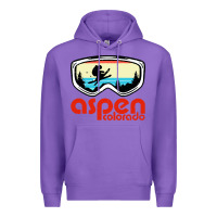Purple aspen colorado ski mountain skiing retro vacation Premium Hoodie - artisFamous