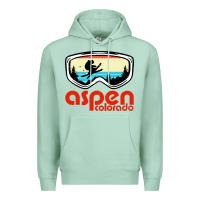 Seafoam aspen colorado ski mountain skiing retro vacation Premium Hoodie - artisFamous