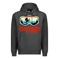 Charcoal Heather aspen colorado ski mountain skiing retro vacation Premium Hoodie - artisFamous