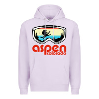 Lilac aspen colorado ski mountain skiing retro vacation Premium Hoodie - artisFamous