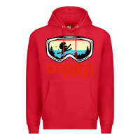 Red aspen colorado ski mountain skiing retro vacation Premium Hoodie - artisFamous