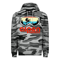 Slate Camo aspen colorado ski mountain skiing retro vacation Premium Hoodie - artisFamous