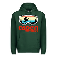 Sports Green aspen colorado ski mountain skiing retro vacation Premium Hoodie - artisFamous
