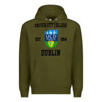 Army Green university college dublin Premium Hoodie - artisFamous
