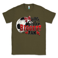 Army Green little sister biggest fan soccer Classic Tee - FaDigitalArtStudio