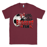 Burgundy little sister biggest fan soccer Classic Tee - FaDigitalArtStudio