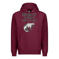 Burgundy honey badger dont care Premium Hoodie - artisFamous