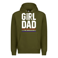 Army Green Girl Dad A True American Hero - Fathers Day Gift Premium Hoodie - artisFamous