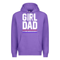 Purple Girl Dad A True American Hero - Fathers Day Gift Premium Hoodie - artisFamous