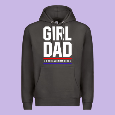 Girl Dad A True American Hero - Fathers Day Gift Premium Hoodie Designed By Artisfamous