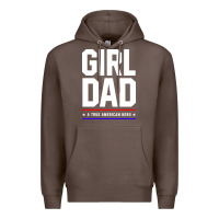 Coffee Girl Dad A True American Hero - Fathers Day Gift Premium Hoodie - artisFamous