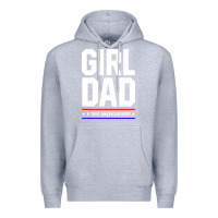 Heather Grey Girl Dad A True American Hero - Fathers Day Gift Premium Hoodie - artisFamous