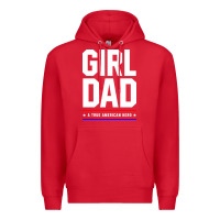 Red Girl Dad A True American Hero - Fathers Day Gift Premium Hoodie - artisFamous