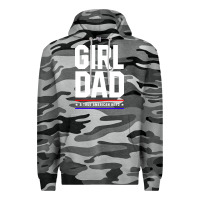 Slate Camo Girl Dad A True American Hero - Fathers Day Gift Premium Hoodie - artisFamous