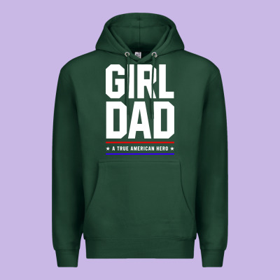 Girl Dad A True American Hero - Fathers Day Gift Premium Hoodie Designed By Artisfamous