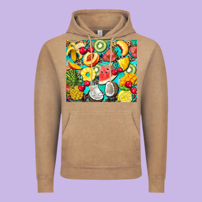 Summer Fruits Vintage Hoodie Designed By Barkaloodesign