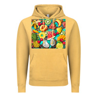 Vintage Mustard summer fruits Vintage Hoodie - BarkalooDesign
