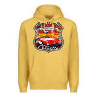 Antique Gold CLASSIC CARS ROUTE 66 Premium Hoodie - artisFamous