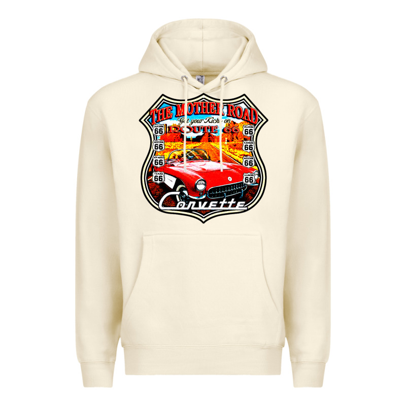 Classic Cars Route 66 Premium Hoodie by artisFamous | Teevron