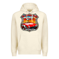 Sandshell CLASSIC CARS ROUTE 66 Premium Hoodie - artisFamous