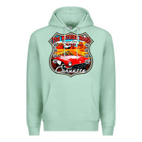 Seafoam CLASSIC CARS ROUTE 66 Premium Hoodie - artisFamous
