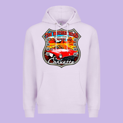 Classic Cars Route 66 Premium Hoodie Designed By Artisfamous